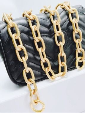 Chunky Long-link Curb Style Goldtone Replacement Metal Bag Strap